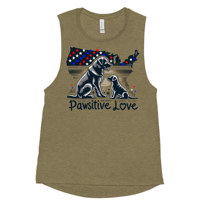 States of Devotion - Pawsitive Love - Womens Muscle Tanktop