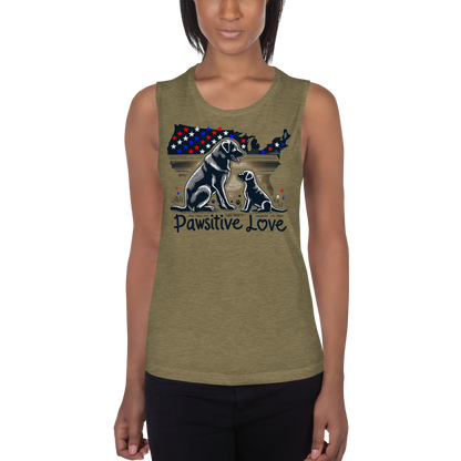 States of Devotion - Pawsitive Love - Womens Muscle Tanktop