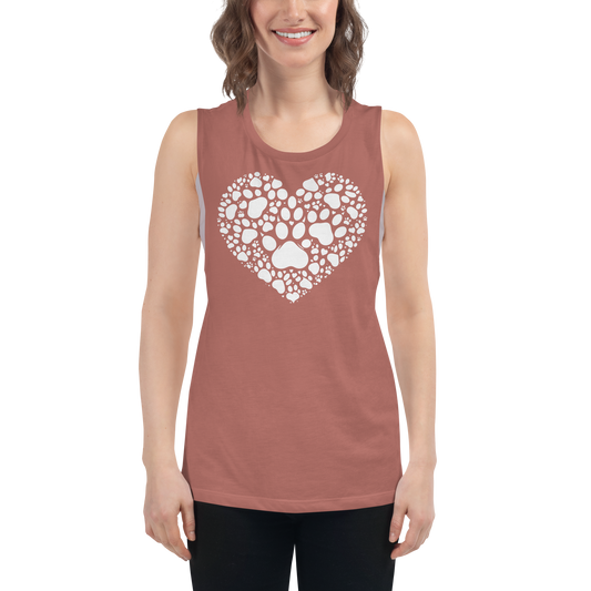 Paws of Compassion - Heart - Womens Muscle Tanktop