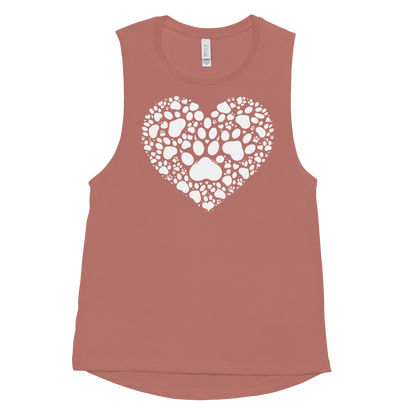 Paws of Compassion - Heart - Womens Muscle Tanktop