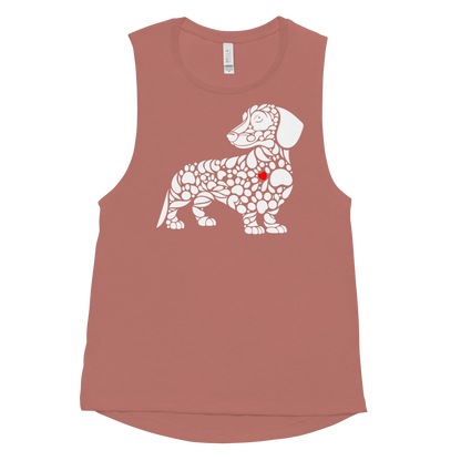 Paws of Devotion - Dachshund - Womens Muscle Tanktop