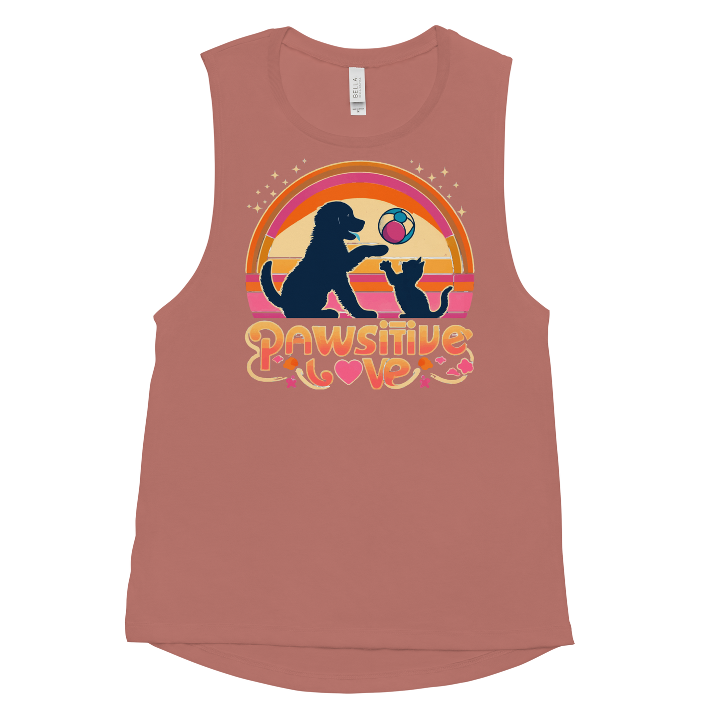 Rainbow Rendezvous - Pawsitive Love - Womens Muscle Tanktop