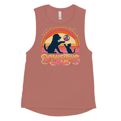 Rainbow Rendezvous - Pawsitive Love - Womens Muscle Tanktop