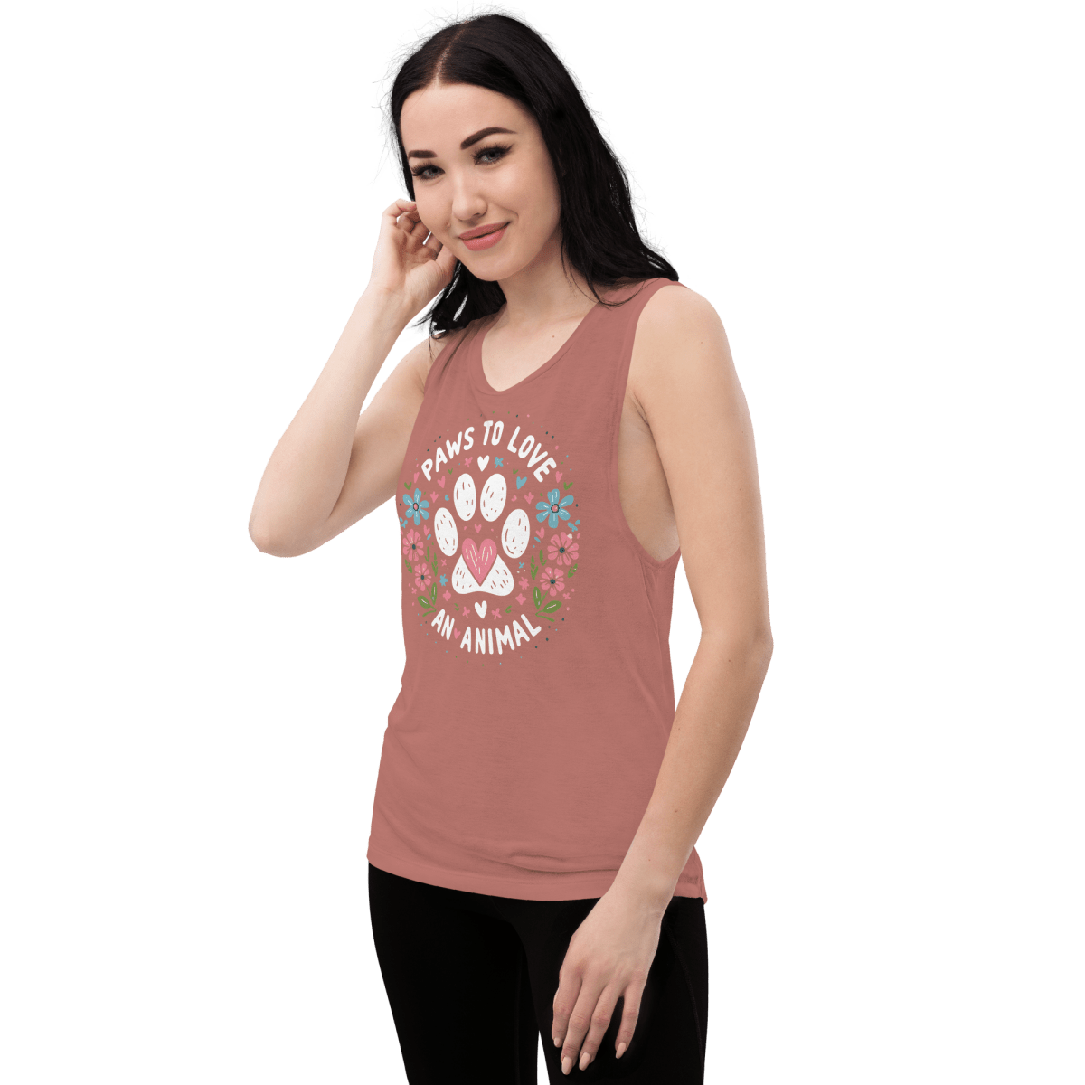 Circle of Pawsitivity - Women's Muscle Shirt - Womens Muscle Tank Top - Speak Up 4 Paws