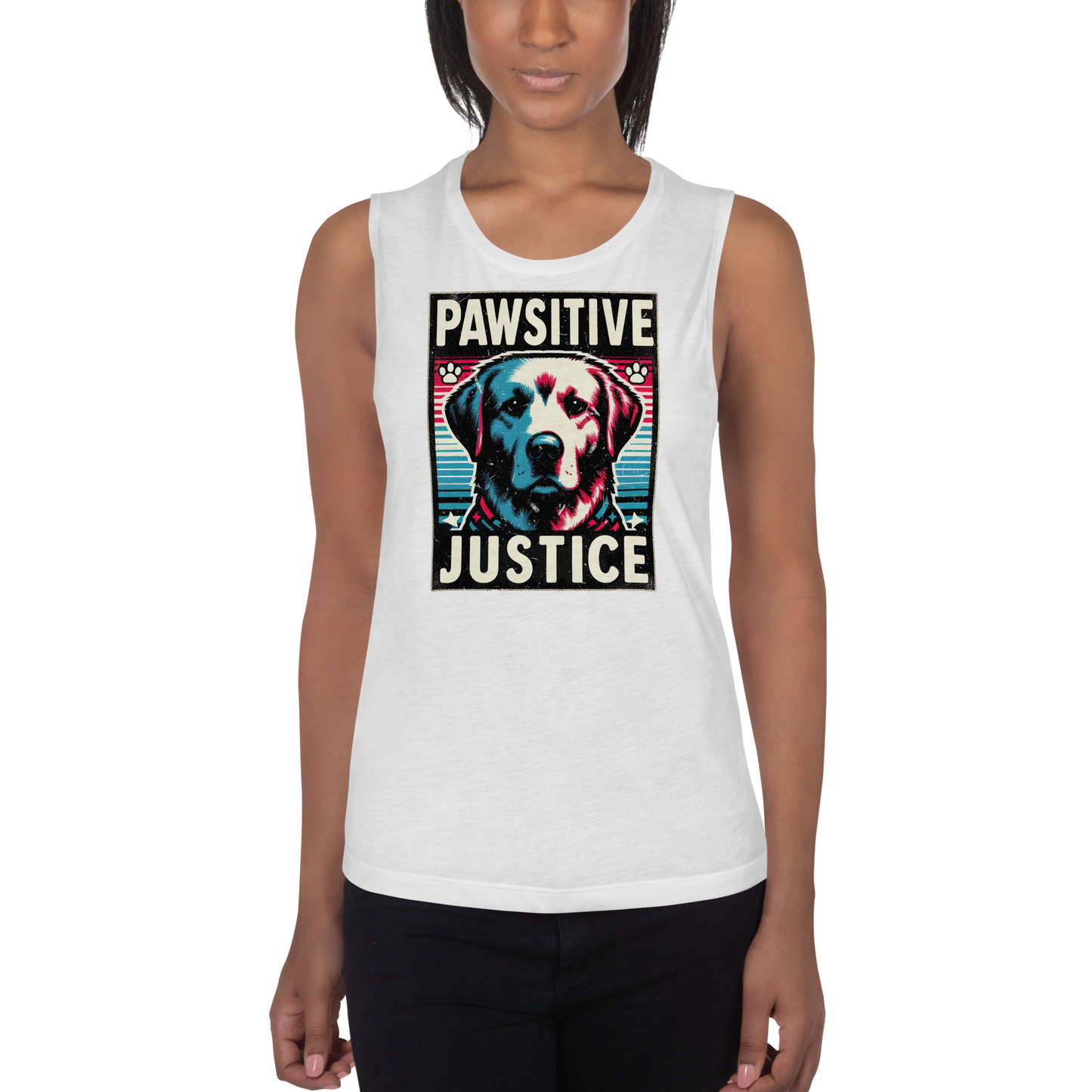 Bark Nirvana - Pawsitive Justice - Womens Muscle Tanktop