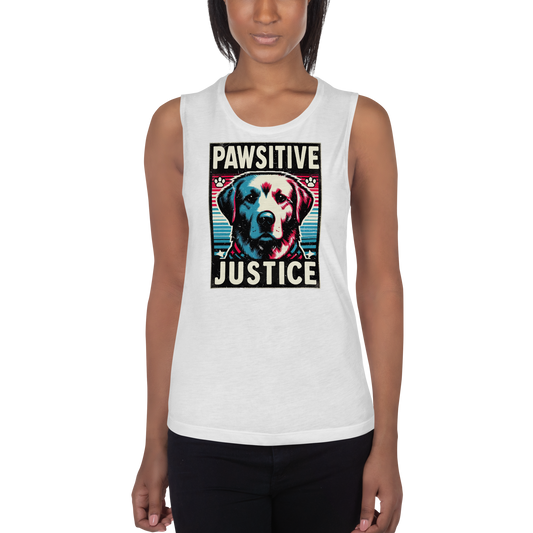 Bark Nirvana - Pawsitive Justice - Womens Muscle Tanktop