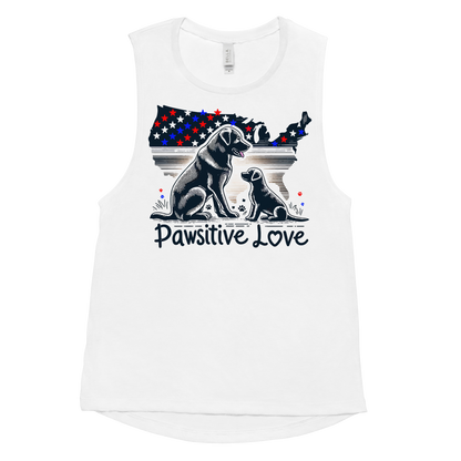 States of Devotion - Pawsitive Love - Womens Muscle Tanktop