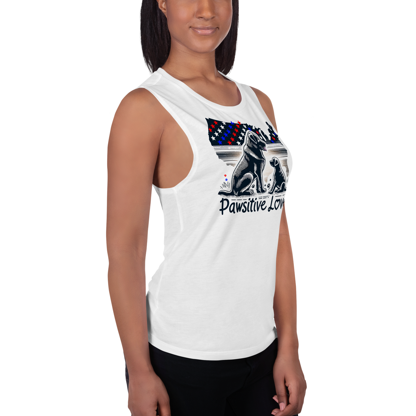 States of Devotion - Pawsitive Love - Womens Muscle Tanktop