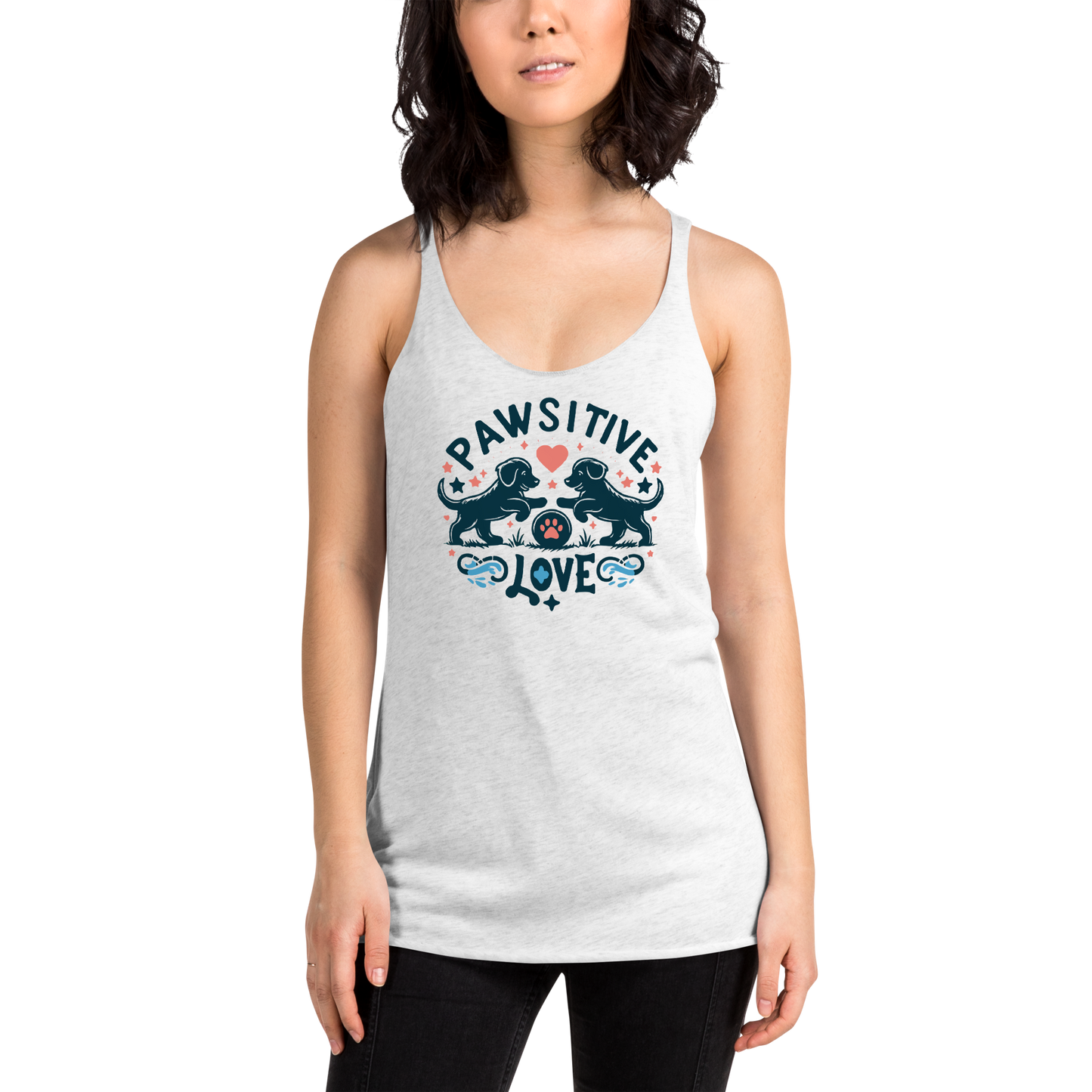 Sketchy Tails - Pawsitive Love - Women Racerback Tank