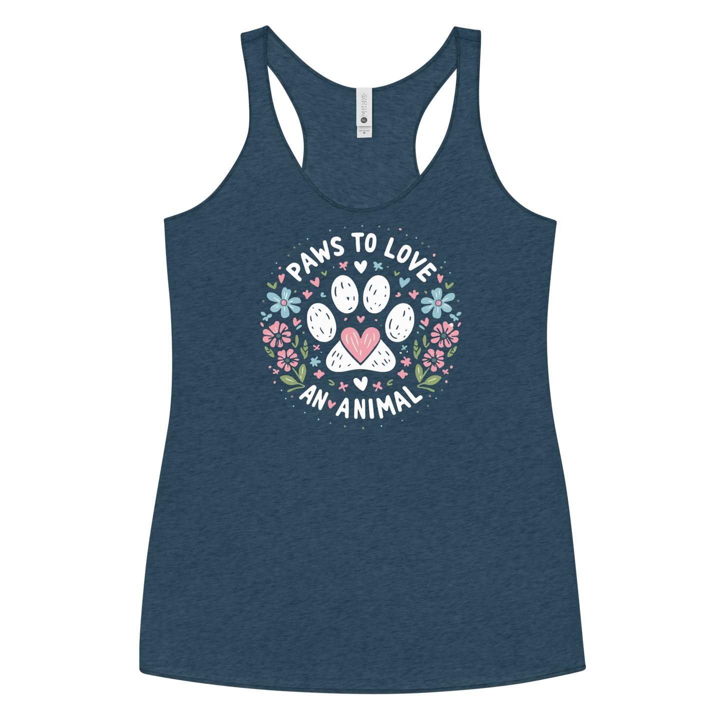 Floral Pawprints - Paws to Love - Women Racerback Tank