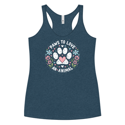 Floral Pawprints - Paws to Love - Women Racerback Tank