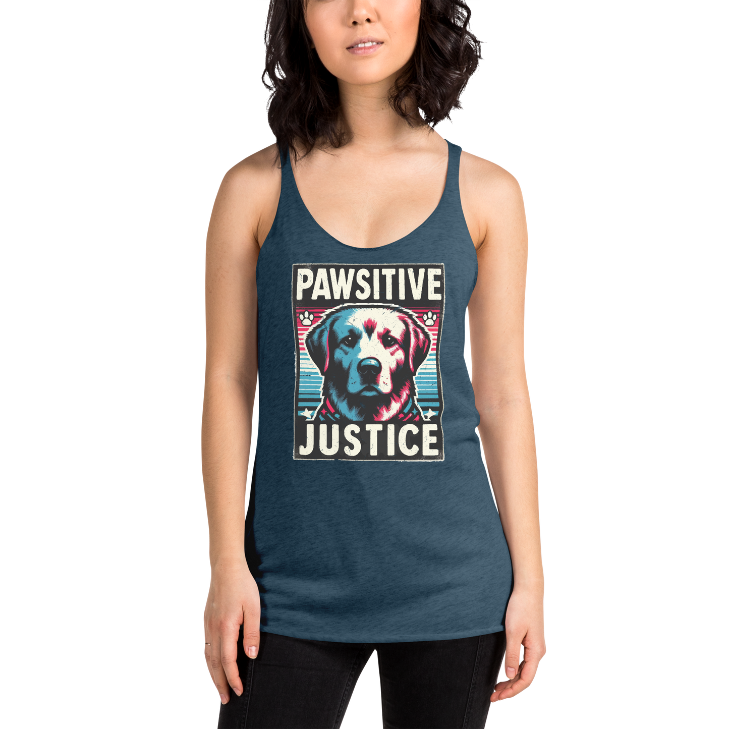 Bark Nirvana - Pawsitive Justice - Women Racerback Tank