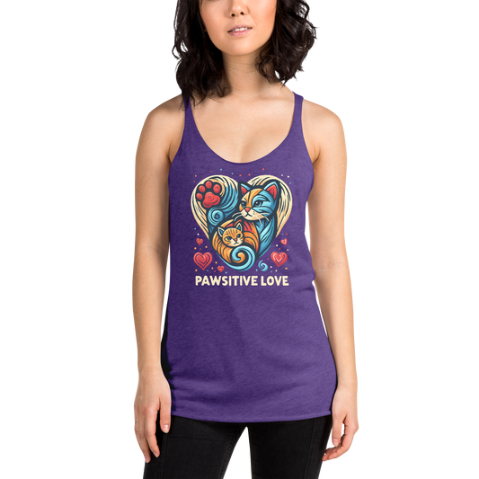 Feline Harmony - Pawsitive Love - Women Racerback Tank