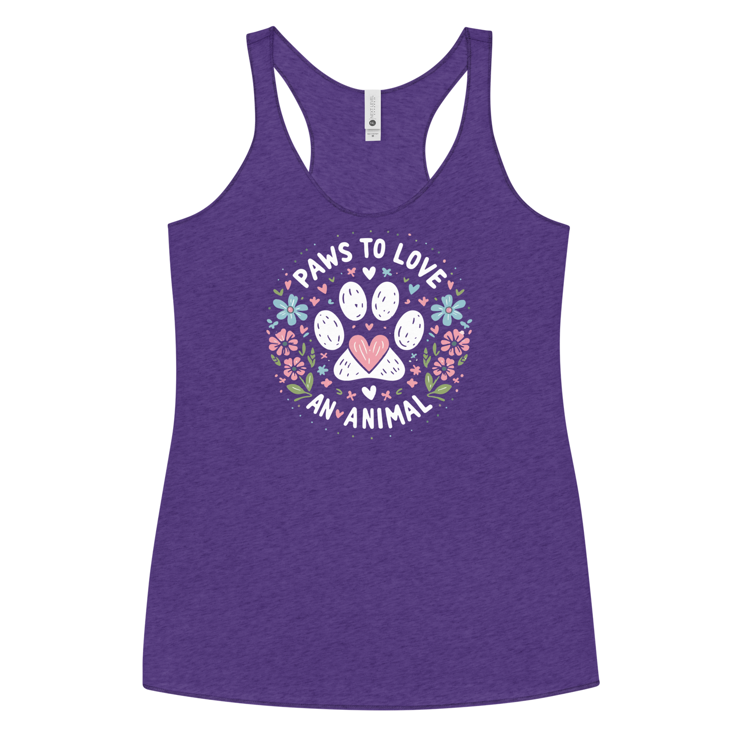 Floral Pawprints - Paws to Love - Women Racerback Tank