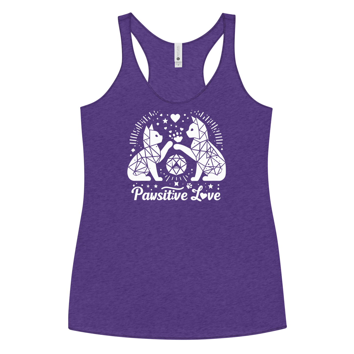 Geometric Whiskerplay - Pawsitive Love - Women Racerback Tank