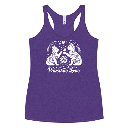 Geometric Whiskerplay - Pawsitive Love - Women Racerback Tank