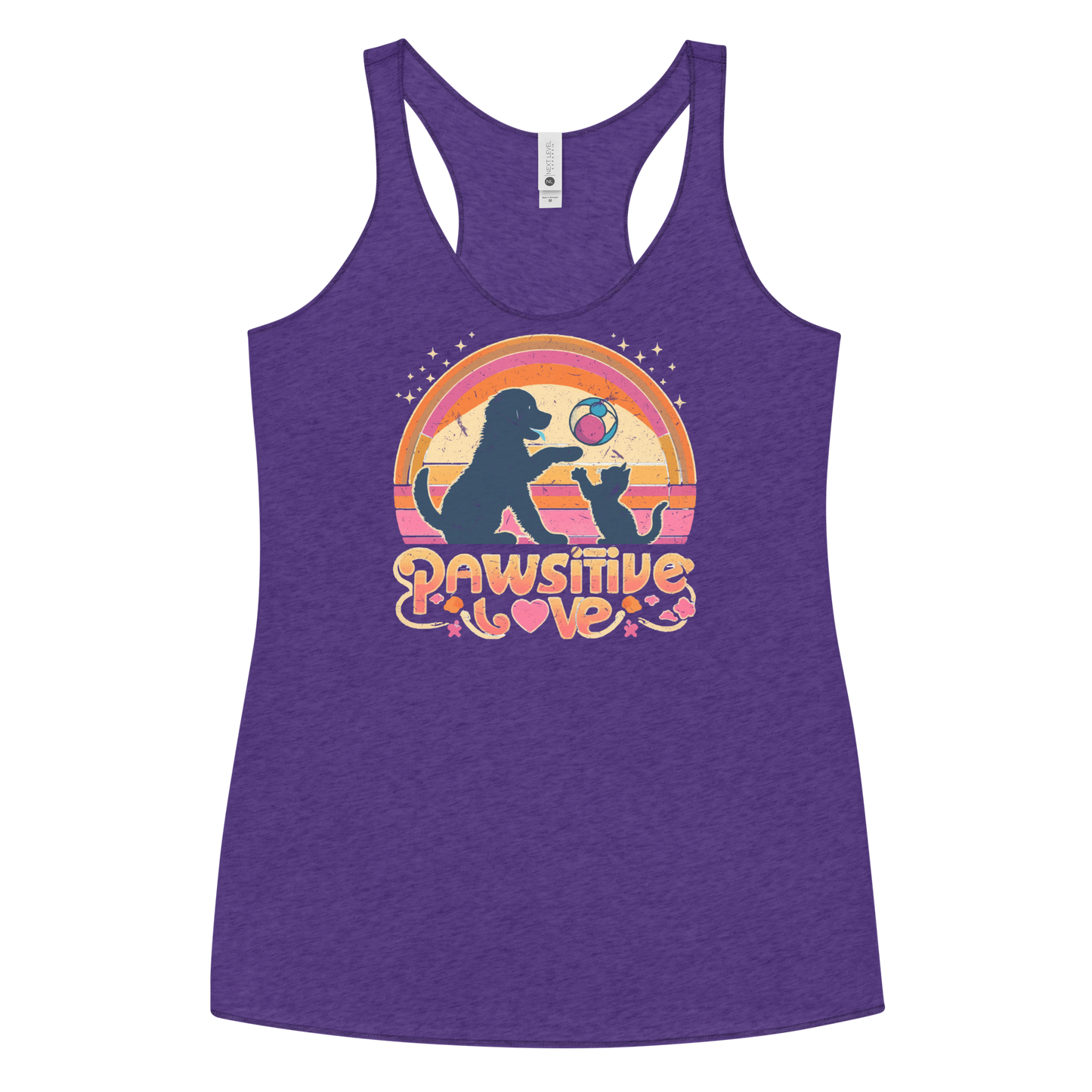 Rainbow Rendezvous - Pawsitive Love - Women Racerback Tank