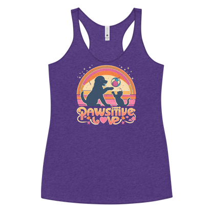 Rainbow Rendezvous - Pawsitive Love - Women Racerback Tank