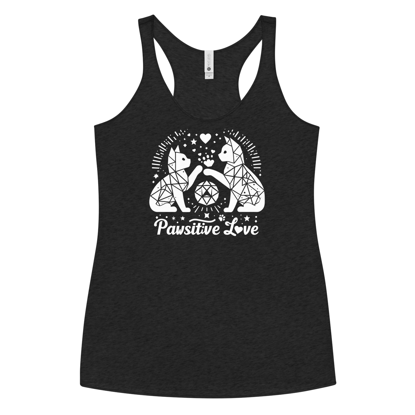 Geometric Whiskerplay - Pawsitive Love - Women Racerback Tank