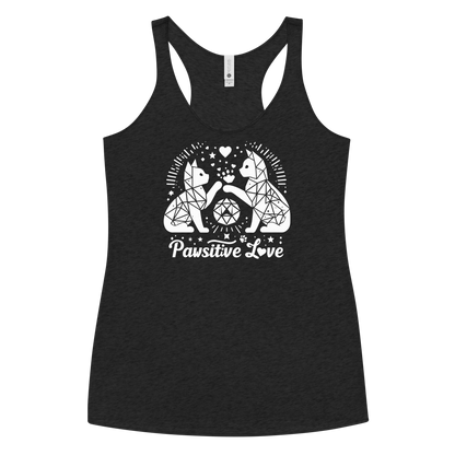 Geometric Whiskerplay - Pawsitive Love - Women Racerback Tank