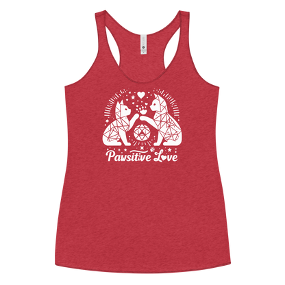 Geometric Whiskerplay - Pawsitive Love - Women Racerback Tank