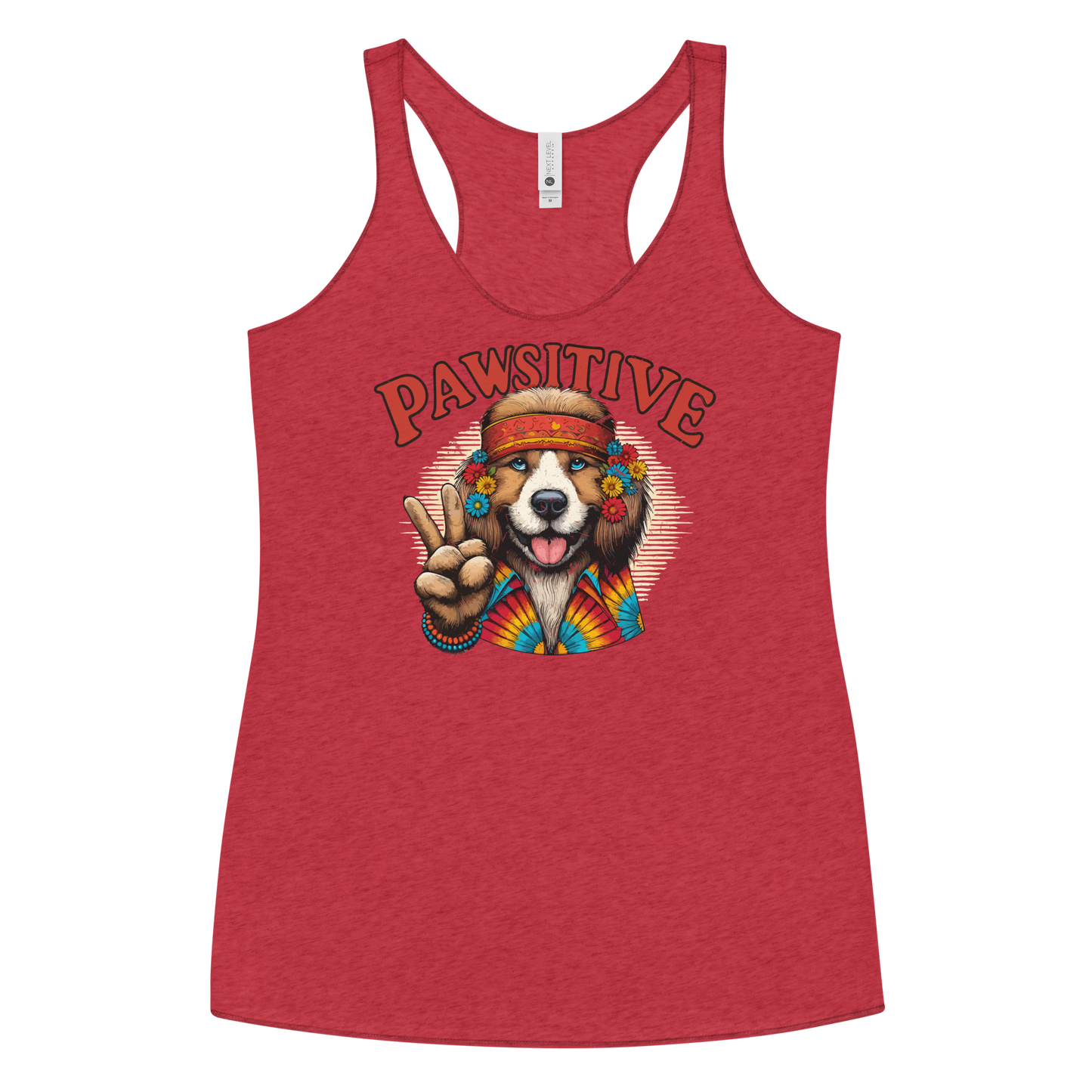 Groovy Canine Vibes - Pawsitive Peace - Women Racerback Tank