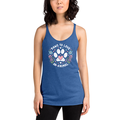 Floral Pawprints - Paws to Love - Women Racerback Tank