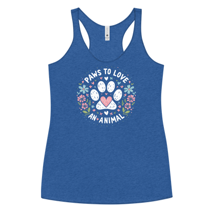 Floral Pawprints - Paws to Love - Women Racerback Tank