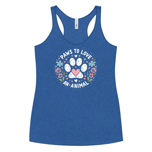 Floral Pawprints - Paws to Love - Women Racerback Tank