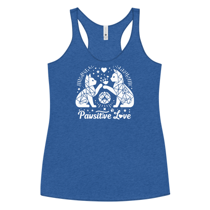 Geometric Whiskerplay - Pawsitive Love - Women Racerback Tank