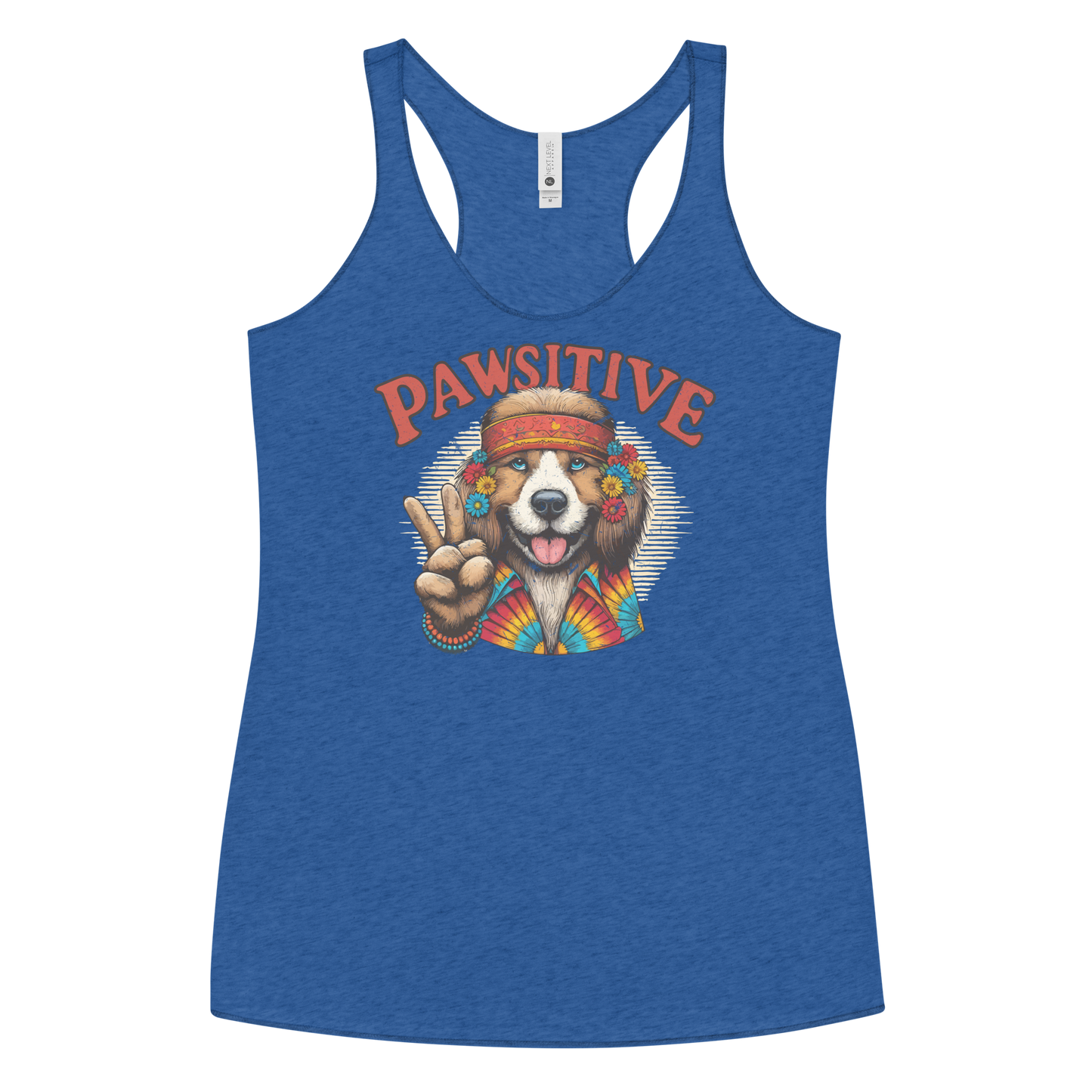 Groovy Canine Vibes - Pawsitive Peace - Women Racerback Tank