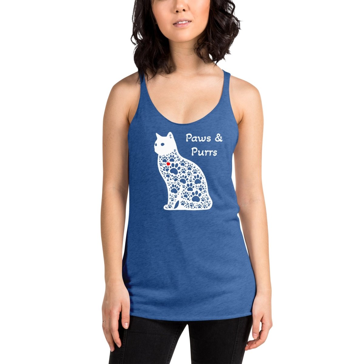 Paws and Purrs - Women’s Racerback Tank Top - Womans Racerback Tank - Speak Up 4 Paws
