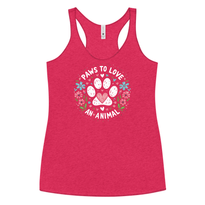 Floral Pawprints - Paws to Love - Women Racerback Tank