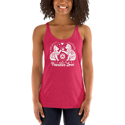 Geometric Whiskerplay - Pawsitive Love - Women Racerback Tank