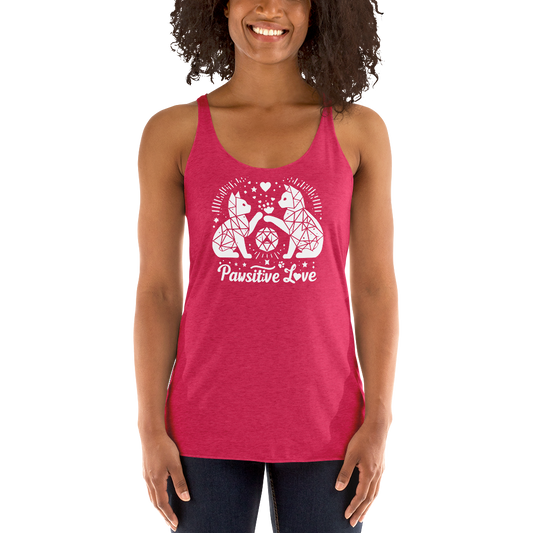 Geometric Whiskerplay - Pawsitive Love - Women Racerback Tank