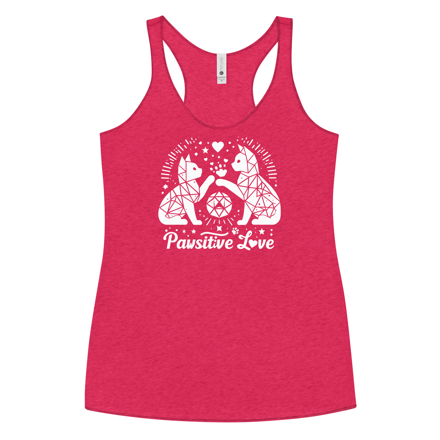 Geometric Whiskerplay - Pawsitive Love - Women Racerback Tank