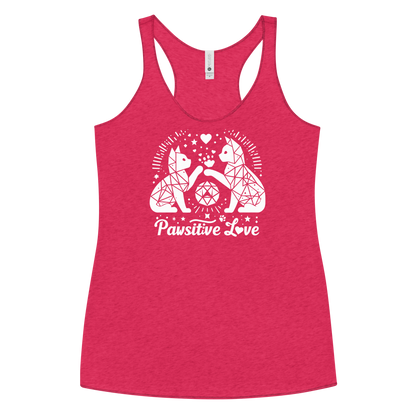 Geometric Whiskerplay - Pawsitive Love - Women Racerback Tank