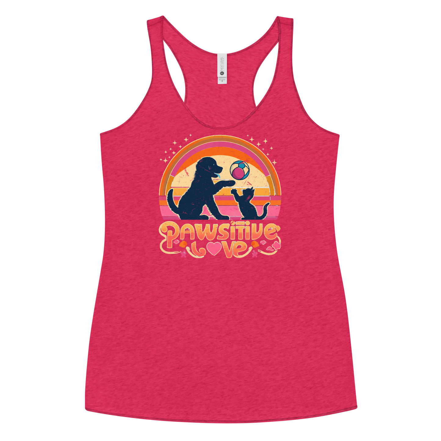 Rainbow Rendezvous - Pawsitive Love - Women Racerback Tank