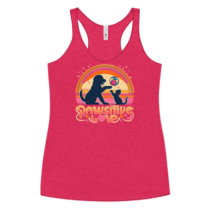 Rainbow Rendezvous - Pawsitive Love - Women Racerback Tank