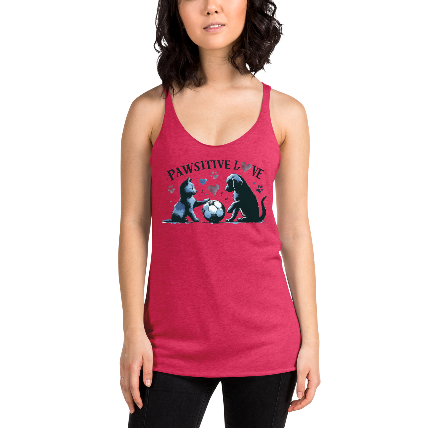 Azure Harmony - Pawsitive Love - Women Racerback Tank