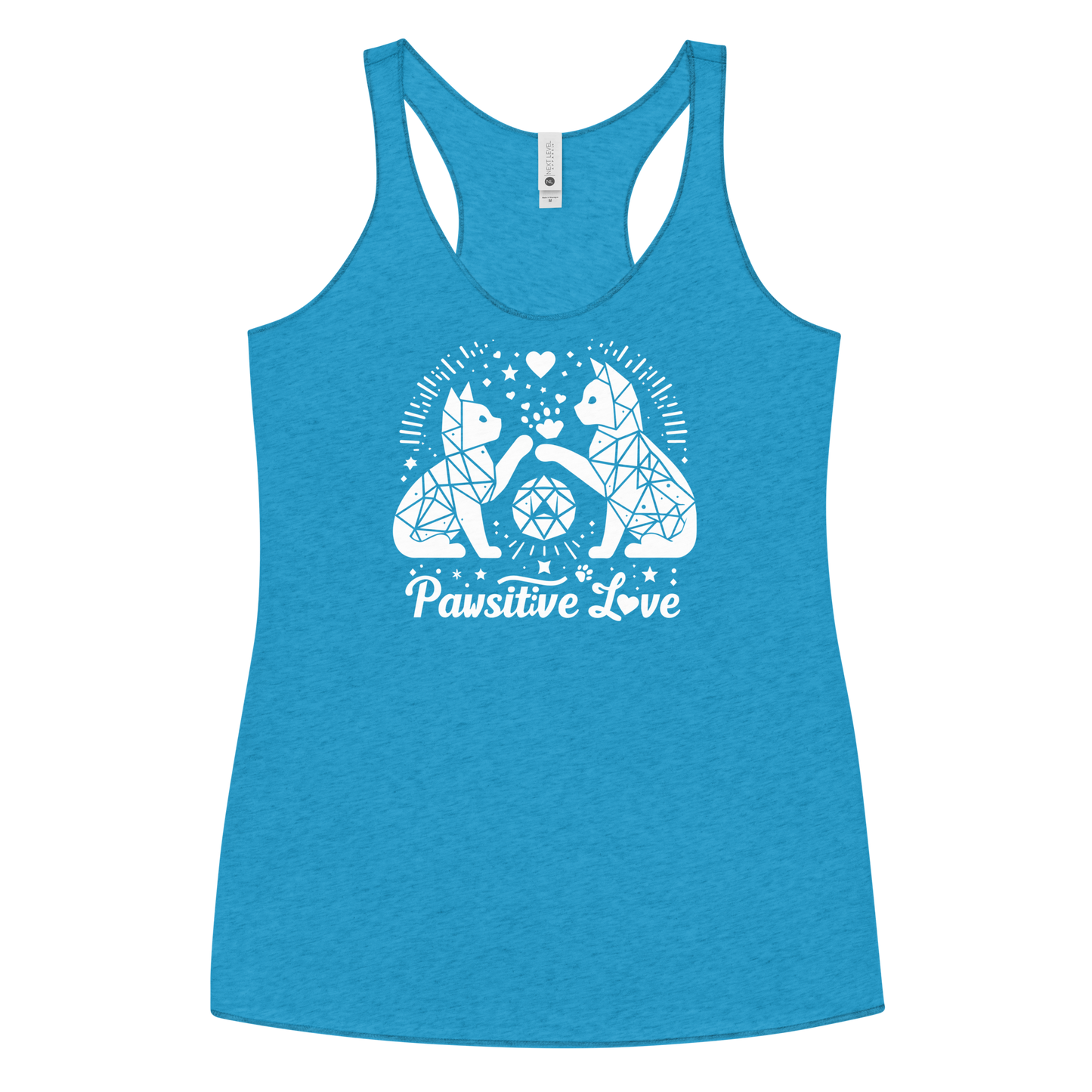 Geometric Whiskerplay - Pawsitive Love - Women Racerback Tank