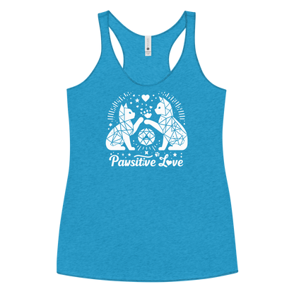 Geometric Whiskerplay - Pawsitive Love - Women Racerback Tank