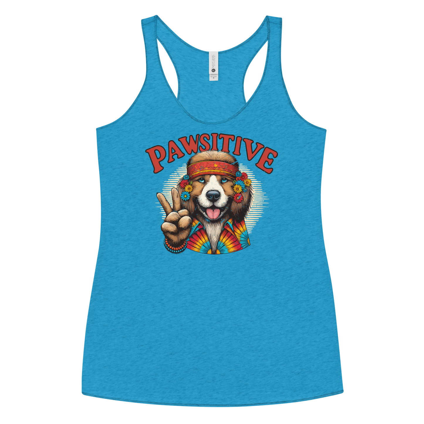 Groovy Canine Vibes - Pawsitive Peace - Women Racerback Tank