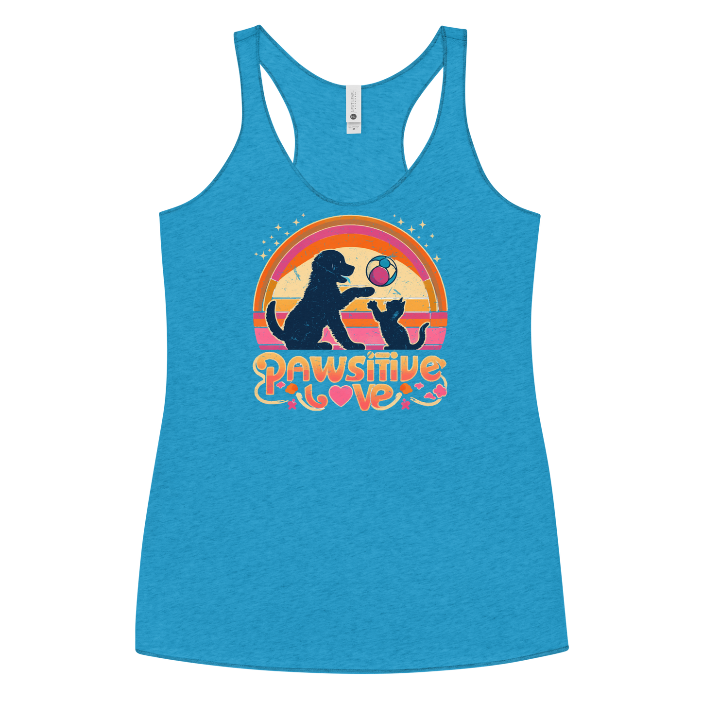 Rainbow Rendezvous - Pawsitive Love - Women Racerback Tank