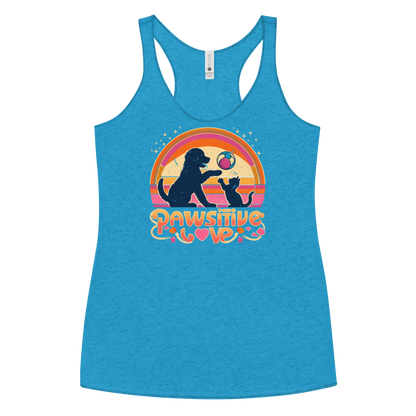 Rainbow Rendezvous - Pawsitive Love - Women Racerback Tank