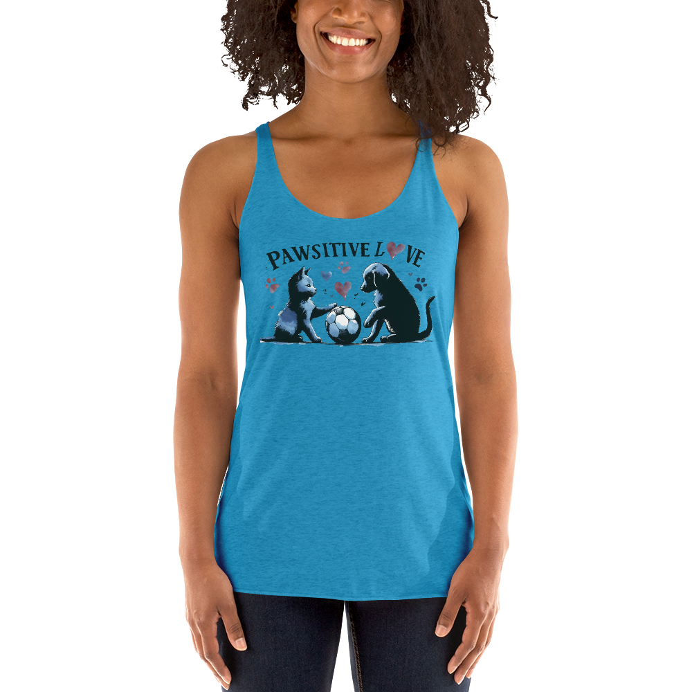 Azure Harmony - Pawsitive Love - Women Racerback Tank