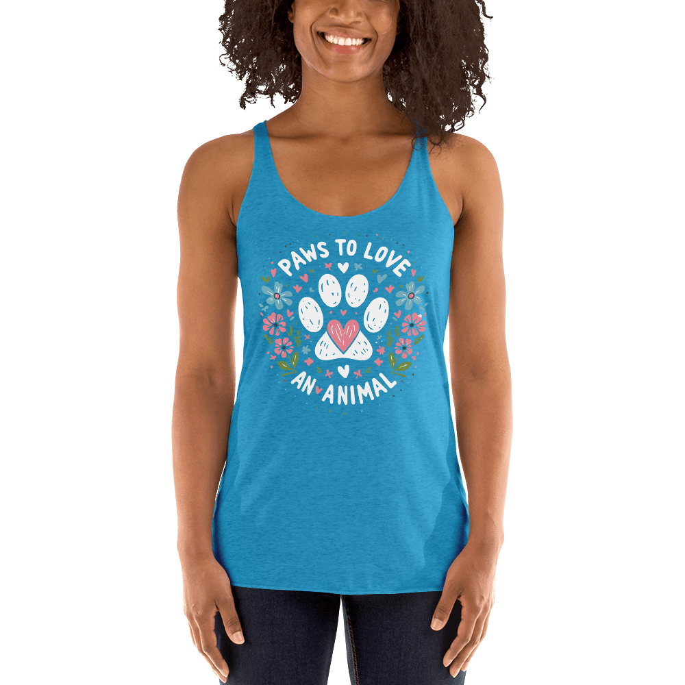 Circle of Pawsitivity - Women's Racerback Tank Top - Womans Racerback Tank - Speak Up 4 Paws