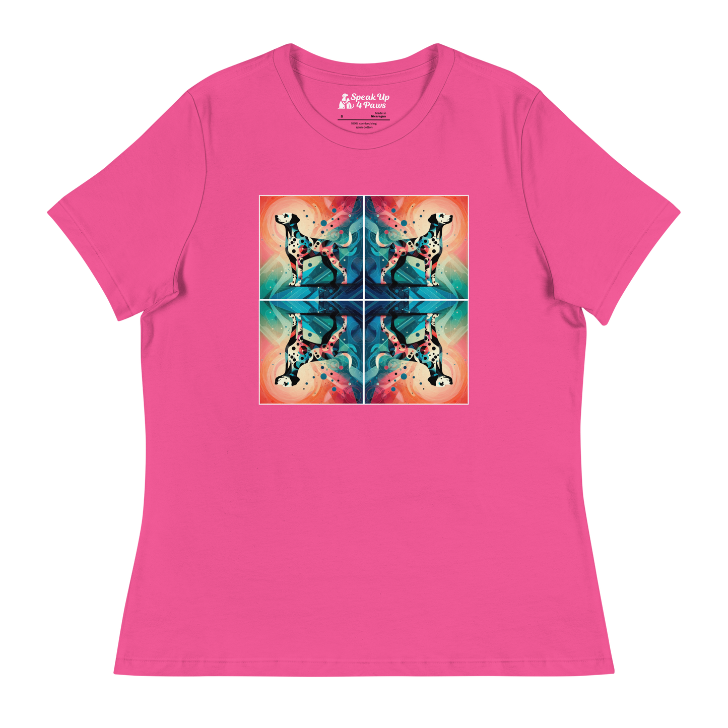 Vibrant Canine Mosaic - Womens Relaxed Tee