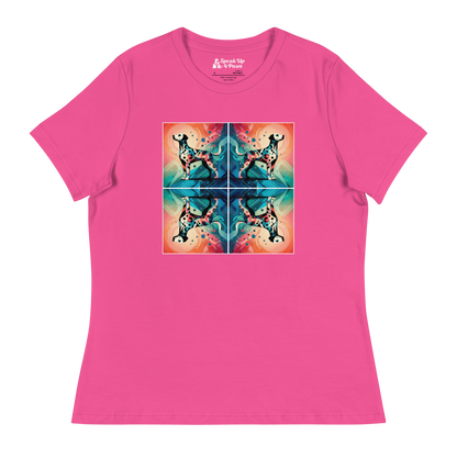 Vibrant Canine Mosaic - Womens Relaxed Tee