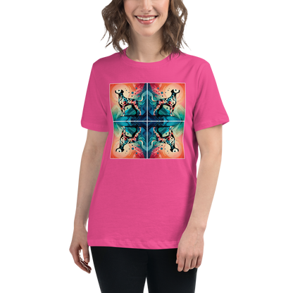 Vibrant Canine Mosaic - Womens Relaxed Tee